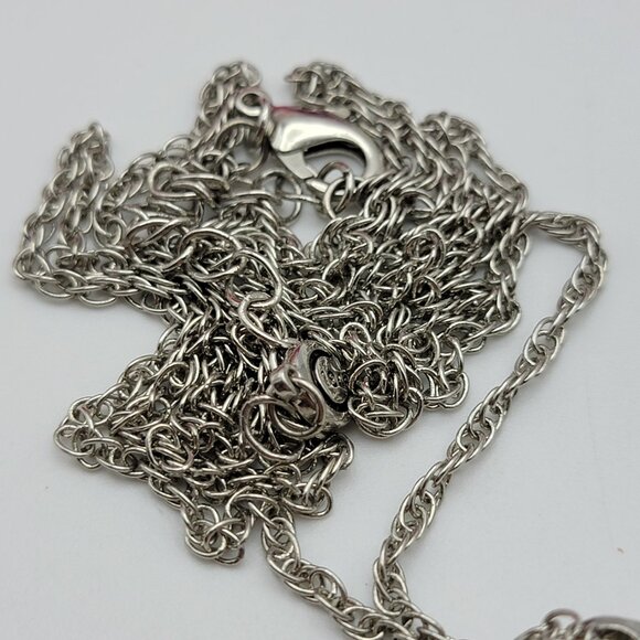 Charming Charlie Clear Crystal White Faux Pearl Statement Pendant Necklace 34" - Picture 7 of 9